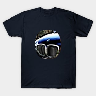 Blue Old Car cartoon rounded Cartoon T-Shirt